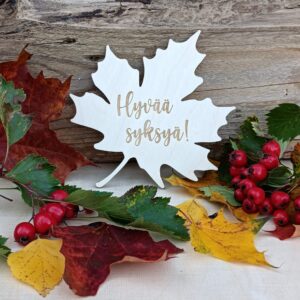 Vaahteranlehti "Hyvää syksyä!"
