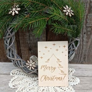 Merry Christmas-vanerikortti