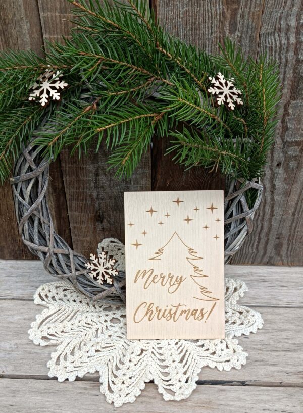 Merry Christmas-vanerikortti