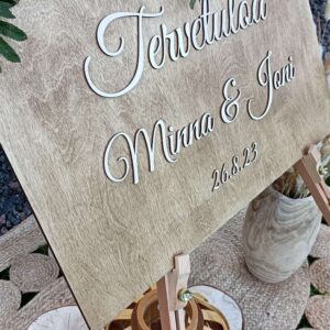 Tervetuloa- taulu omalla nimellä