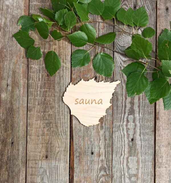 Sauna-ovikyltti,koivulehti